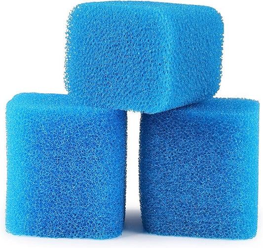 Replacement Filter Sponge for Aquariums (3 Pack), Washable and Reusable Biological Filter Sponge Media for Fish Tanks