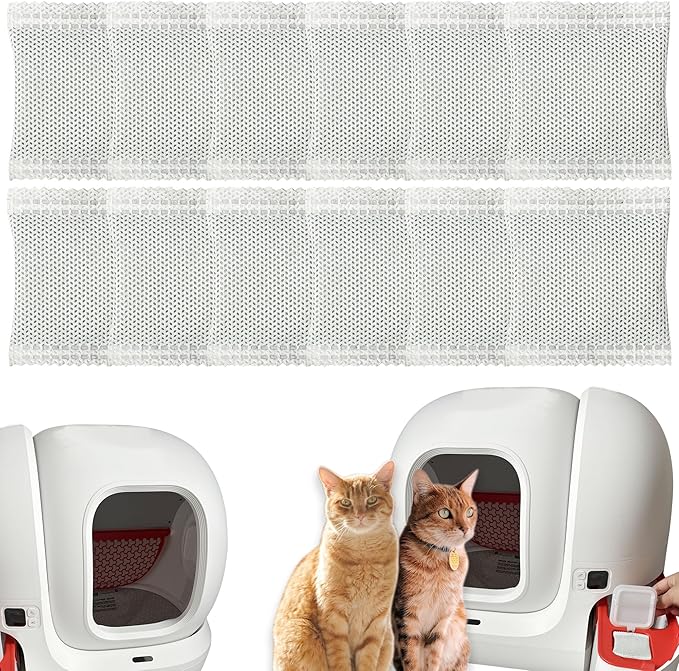 12 Pack Activated Charcoal Filters Refills for PuraMax Automatic Litter Box, Pet Odor Eliminator for PuraMax Self-Cleaning Cat Litter Box