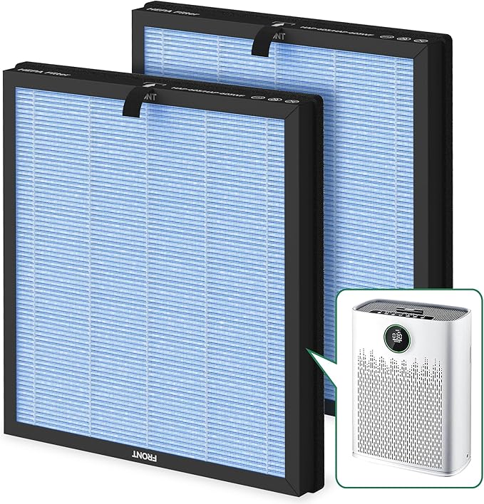 HAP603 Replacement Filter Compatible with ECOSELF HAP603 Air Cleaner Purifier, 3-in-1 HAP-603 Replacement Filter, 2 Packs, Blue