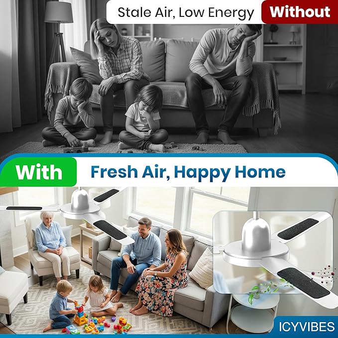 Premium Ceiling Fan Filters for Blades – 10 Pcs Activated Carbon Air Purifier Pads – Unscented Washable, Reusable, Coconut Shell Charcoal Dust Catcher Covers for Home Lighting, Colorfill Fan Extractor