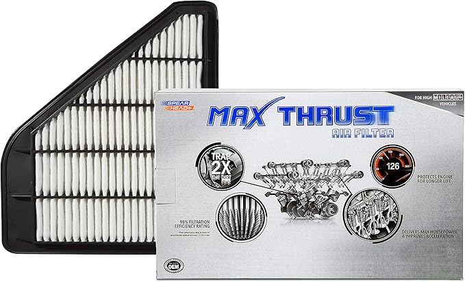 Spearhead MPG Defense Max Thrust Engine Air Filter For All Mileage Vehicles, Fits Like OEM, Restores MPG & Acceleration (MT-110)