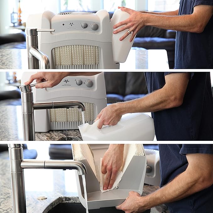 Vornado Evap40 4-Gallon Evaporative Humidifier, Adjustable Humidistat, 3 Speed Settings, Coverage up to 1,000 sqft, 4-Gallon Output (24 Hrs), Dual Tank, Perfect for Home, Bedroom, and Large Spaces