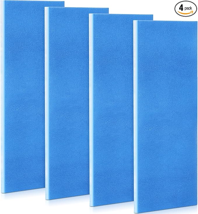 4 Pcs Filters Replacement Pads 10.5 x 21.75 Inches Replacement Filter Pads (Blue White)