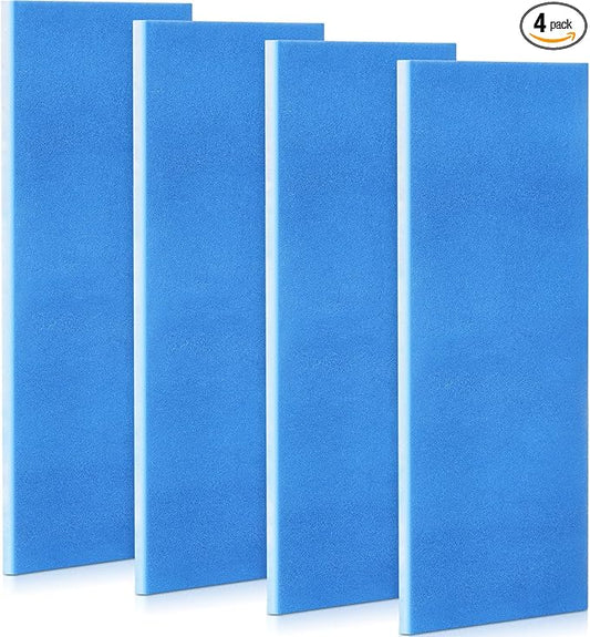 4 Pcs Filters Replacement Pads 10.5 x 21.75 Inches Replacement Filter Pads (Blue White)