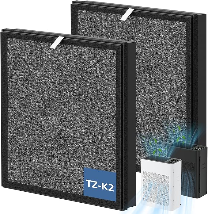 TZ-K2 Replacement Fil-ter Compatible with ToLife TZ-K2 Air Puri-fier for Home Large Room, 3-in-1 HEPA High-Efficiency Activated Carbon TZ-K2-A Fil-ter, 2 Pack