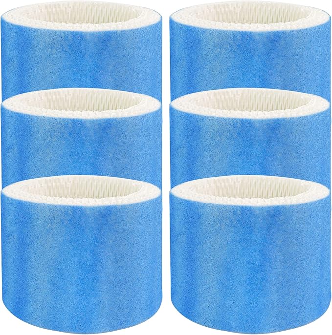 Funmit Humidifier Filters Replacement for Honeywell Humidifier Filter HAC-504 HAC-504AW and Honeywell Filter A, Replacement for Honeywell HCM-350 HCM-500 HCM600 Cool Mist Humidifiers, 6 Pack, Blue