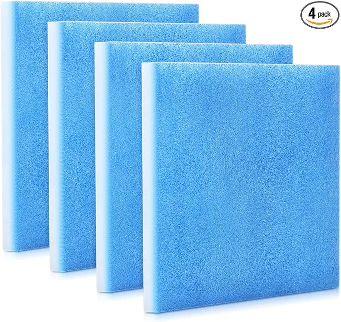 4 Pcs Filters Replacement Pads 10.5 x 10.5 Inches Replacement Filter Pads (Blue White)