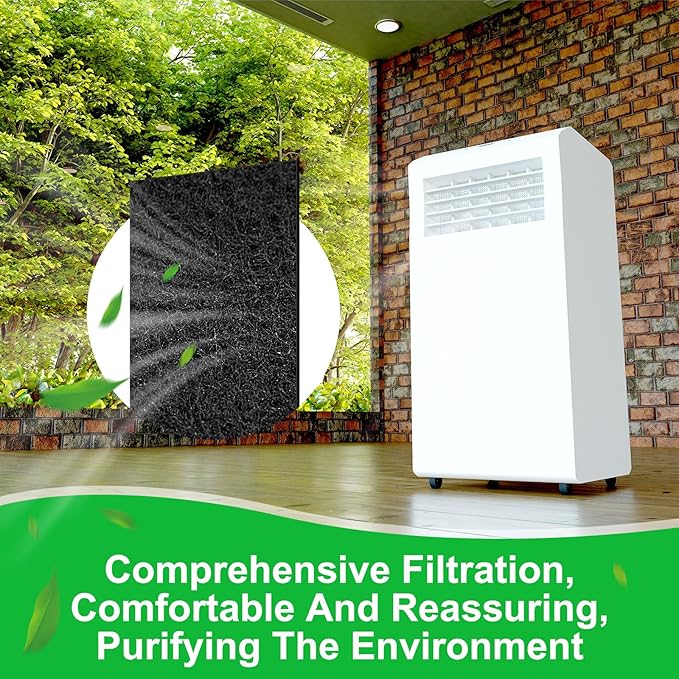 8 Pcs Activated Carbon Filter Cut-to-fit Carbon Filter Sheet for Air Charcoal Filters 16 x 48" Air Filters Replacement VOC Parts Accessories