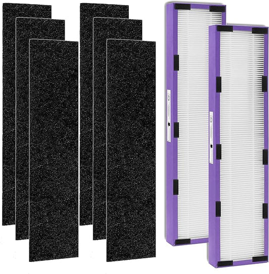 FLT5250PT True HEPA Replacement Filter C Pet Compatible with GermGuardian Air Purifier AC5250PT, AC5000E, AC5300B,AC5350W,AC5350B,CDAP5500BCA,CDAP5500WSP,BXAP250,IAP-GG-125,2 HEPA+ 6 Pre-Filter