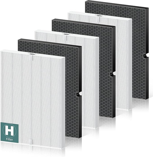 116130 Replacement Filter H for Winix 5500-2 AM80 Plasmawave Air Purifier, True HEPA Filter and Activated Carbon Filter Combo Pack, 3 Set
