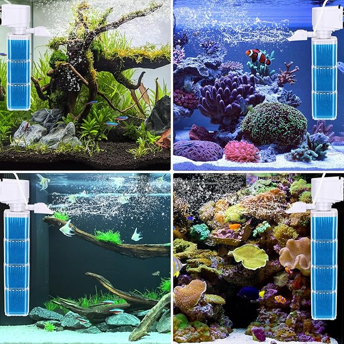 Replacement Filter Sponge for Aquariums (4 Pack), Washable and Reusable Biological Filter Sponge Media for Fish Tanks