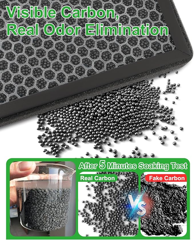 CF11966 HEPA Cabin Air Filter with Activated for Chevy Silverado 1500 2500 3500 HD Tahoe Colorado Cruze Equinox Malibu Impala Blazer GMC Sierra Buick Regal Cadillac ATS CTS. Replace 13356916