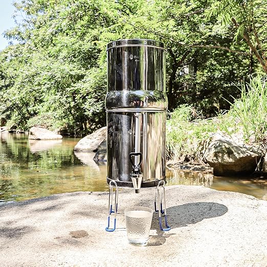 Stainless Steel Stand,Compatible with The Berkey® Gravity-Fed Water Filtration System, 9'' Diameter 6'' Tall Countertop Stand,Fit Most Medium Gravity Water Filter System