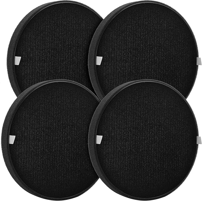 4-Pack Halo Replacement Filter, Compatible with Pure Enrichment PureZone Halo Purifier PEAIRDSK, 2-in-1 Filters