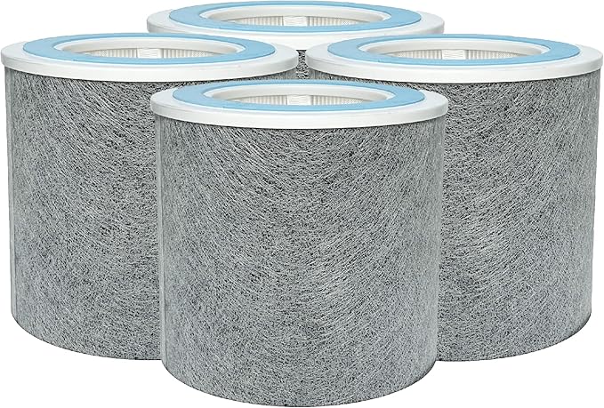 Nispira HC452 HP102 Replacement Filter For Shark NanoSeal Air Purifier HP102PET, HP100, HP105 HC450, HC451, HC455, UA455 3-in-1 True HEPA Activated Carbon Part HE1FKPET, 4 Pack