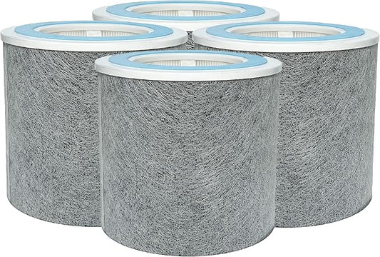Nispira HC452 HP102 Replacement Filter For Shark NanoSeal Air Purifier HP102PET, HP100, HP105 HC450, HC451, HC455, UA455 3-in-1 True HEPA Activated Carbon Part HE1FKPET, 4 Pack