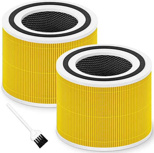 Core 300 Pet Care Replacement Filter for LEVOIT Core 300, Core 300S and Core 300-P Air Purifier, 3-in-1 H13 True HEPA Filter Replacement, Compared to Part # Core 300-RF-PA, 2 Pack, Yellow