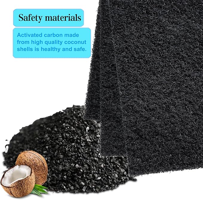 12 Pack Activated Carbon Filter Replacement Refills for KOTTO Solder Smoke Absorber Fume Ventilation Extractor, Compatible with DIY Fume Extractor with 4.7"*4.7" Fan Unit