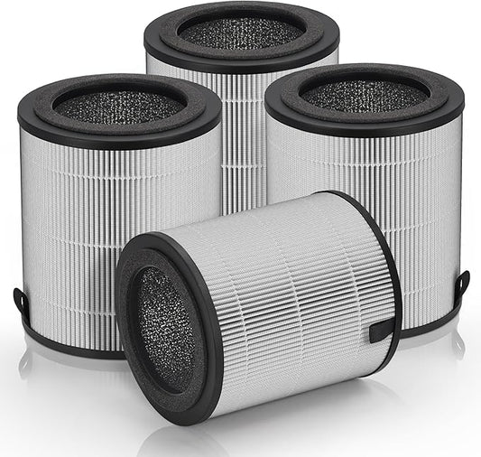 JF 100 Replacement Filter Compatible with Jafanda Air Puri-fier Filter JF100, 3-Stage Filtration with High-Efficiency Activate Carbon, Compare to Part# JF100-RF, 4-Pack