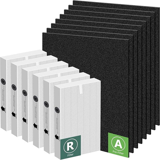 HPA300 HEPA Filter Replacement for Honeywell Air Purifiers HPA300 Series, HPA300, HPA304, HPA8350, HPA300VP, HPA3300b, HPA5300, Replace HRF-R3, 6 HEPA R and 8 Pre Filters A HRF-AP1