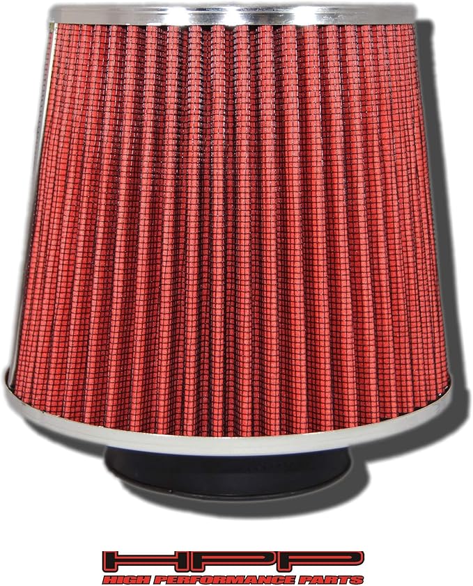 Cold Air Intake Red 2.75" / 70 mm Inlet Reusable Quality Universal Clamp On Cone Replacement Dry Air Filter