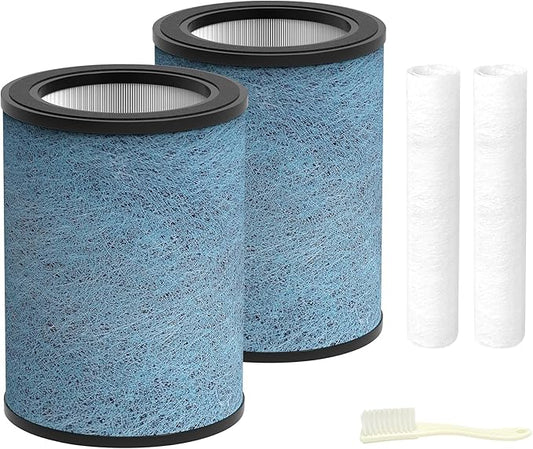 HP302 NeverChange Replacement Filter Compatible with Shark NeverChange HP301 HP302 Air Purifier MAX Clean Sense Series HP200 HC502 HP232 AP1000,H13 Grade HEPA Filter, Part# HE2FKBAS, HE3FKPET