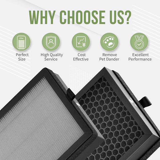 KF310 Replacement Filter Compatible with Kenmore Air Pu-rifier Model PM3020, for KF310 1500e Series Air Replacement True HEPA Filter, Compare to Part# KF310, 4-Pack