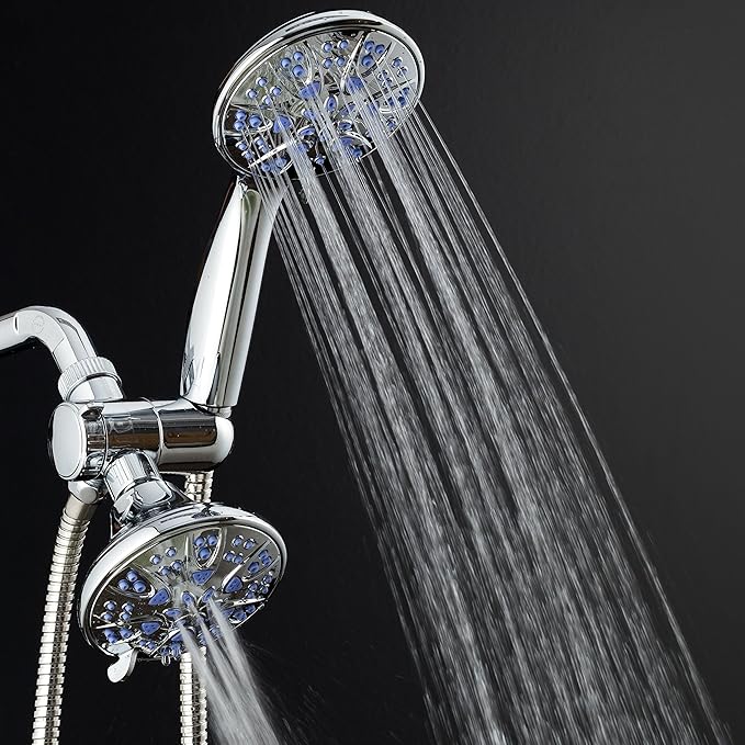 AquaDance 5525 Antimicrobial 30-Setting Shower Combo, Soft Purple, 4"