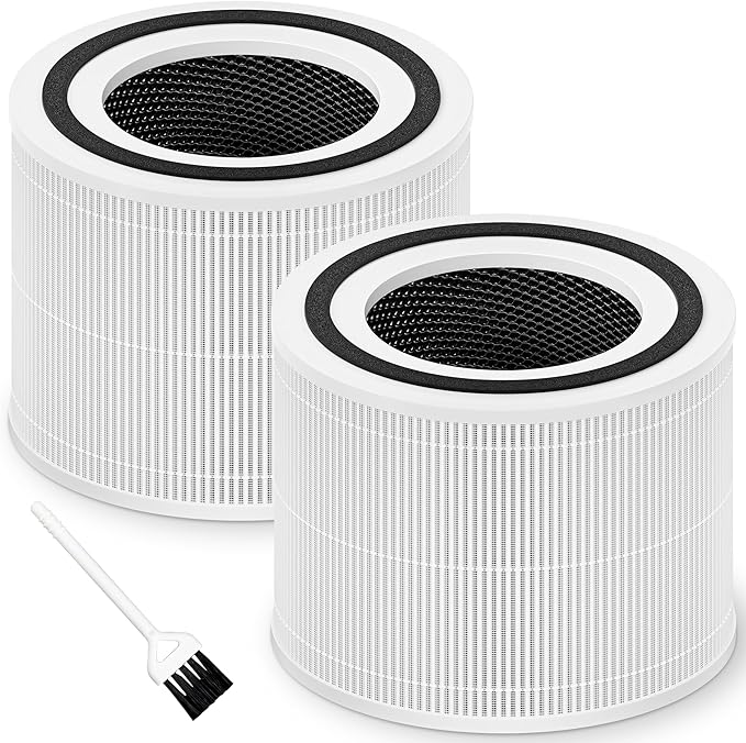 Core 300 Replacement Filter for LEVOIT Core 300, Core 300S and Core 300-P Air Purifier, 3-in-1 H13 True HEPA Filter Replacement, Compared to Part # Core 300-RF, 2 Pack, White