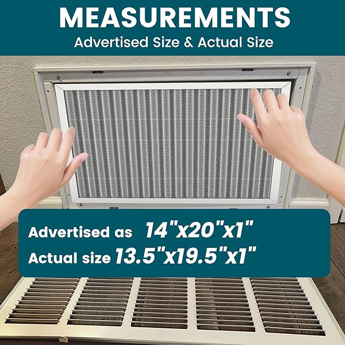 14x20x1 Air Filter-MERV 8, Washable & Reusable Electrostatic Air Filter, AC/HVAC Furnace Filter, Lasts a Lifetime, Permanent Filter, Breathe FresherHome And Office Actual Size:13.5x19.5x1 Inch