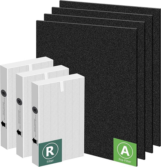 HPA300 HEPA Filter Replacement for Honeywell Air Purifiers HPA300 Series, HPA300, HPA304, HPA8350, HPA300VP, HPA3300b, HPA5300, Replace HRF-R3, 3 HEPA R and 4 Pre Filters A HRF-AP1