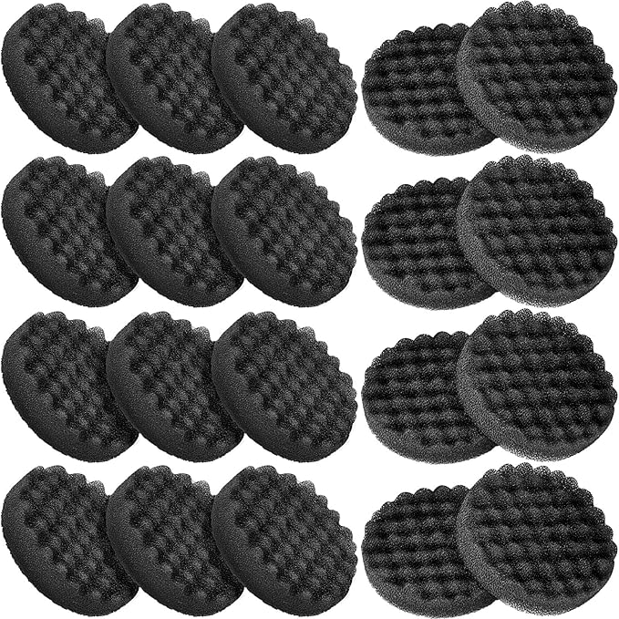 Uiifan 20 Pieces Bio Sponge Foam Pads Compatible with Fluval Fx4/ Fx5/ Fx6 Aquarium Filter Replacement Foam Pads Canister Filter Media Sponge Aquarium Accessories, 6.69 x 6.69 x 1.57 Inch, Black