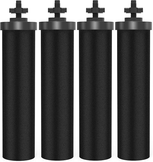 NSF/ANSI 42&372 Certified Water Filter，Gravity Water Filter Replacement for Berkey® BB9-2® Black Purification Elements and Berkey® Gravity Filter System, 4 Pack