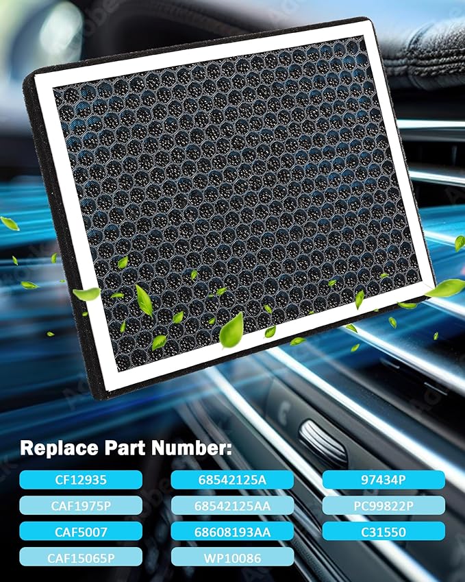 CF12935 Cabin Air Filter with Activated Carbon Replacement For 2022 2023 2024 Grand Cherokee 2021 2022 2023 2024 Grand Cherokee L Replace# 68542125AA