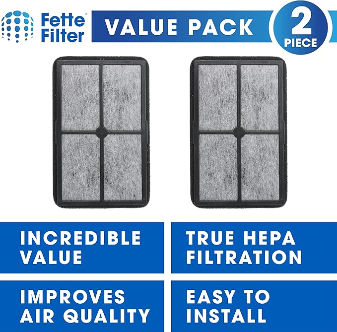 Fette Filter - FLT4010 Replacement Filter Compatible with GermGuardian Filter A for Models AC4010 & AC4020 Series and Black + Decker Model BXAP040 Air Purifiers - Pack of 2