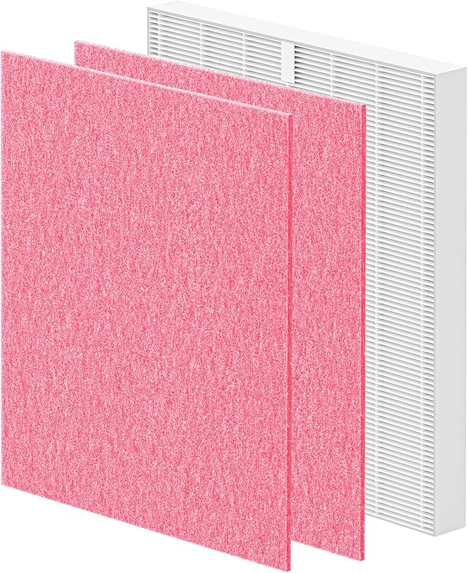 AP-1512HH & 200M Filter Compatible with Coway Airmega AP-1512HH and 200M Air Purifiers, Compared to Part # 3304899, 1 Efficient Filter and 2 Pet Care Pre-Filters, Pink