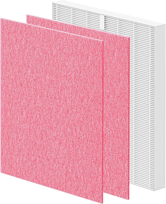 AP-1512HH & 200M Filter Compatible with Coway Airmega AP-1512HH and 200M Air Purifiers, Compared to Part # 3304899, 1 Efficient Filter and 2 Pet Care Pre-Filters, Pink