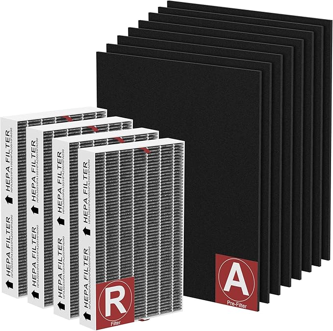 HPA200 Carbon Mixed Replacement Filter Compatible with HRF-ARVP200 Series Air Purifi-er HPA200, HPA201, HPA202, HPA204, HPA250, HPA5200, 4 R Filter and 4 Activated Carbon Pre-filter A, 4 Pack