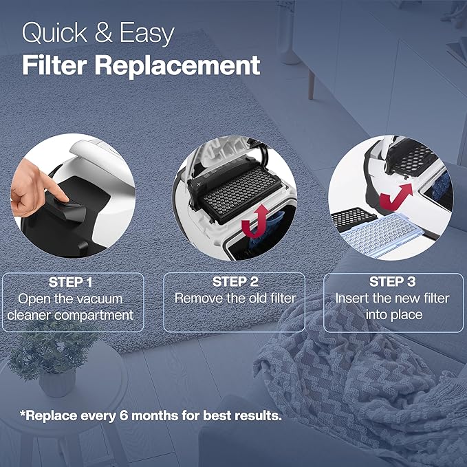 3 Filter for Miele Vacuum Cleaner [Compact C1 & C2, Complete C2 & C3, S8340, S4000–S8999] [Replaces SF-HA 50] – 3x HEPA & 3x Motor Filter – Not Compatible with Classic C1 or Complete C1 Series