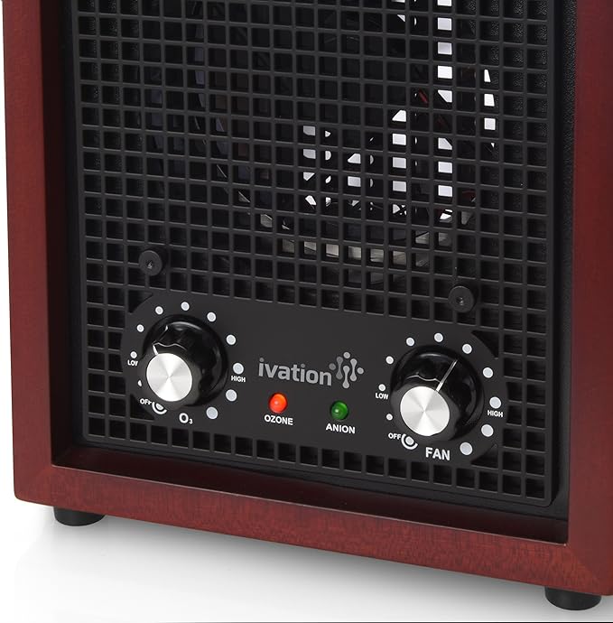 Ivation Ozone Generator Air Purifier, Ionizer & Deodorizer -Purifies Up to 3,500 Sq/Ft -Great for Dust, Pollen, Pets, Smoke & More Cherry