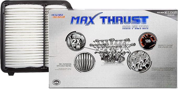 Spearhead MPG Defense Max Thrust Engine Air Filter For All Mileage Vehicles, Fits Like OEM, Restores MPG & Acceleration (MT-051)