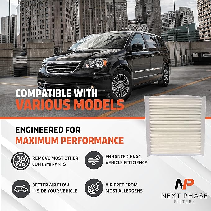 Cabin Air Filter Replacement Pack of 1 - Made in USA - Replaces O.E. 27277EG025, 999A2VX000, 7B0819644, 68127809AA, 27277VX01A, 68042866AA, B7277EG01A, 27277EG000