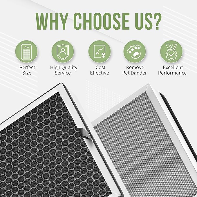 JF 999 Replacement Filter Compatible with Jafanda Air PPuri-fier Filter JF999, 3-Stage Filtration with High-Efficiency Carbon, Compare to Part# JF999-RF, 2-Pack