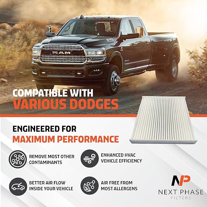 Cabin Air Filter Replacement - Pack of 1 - Made in USA - Compatible with Various Dodge, Jeep and Mazda Car Models - Replaces O.E. 68406048AA, 68318365AA