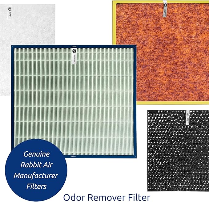 Rabbit Air, A3 Air Purifier Filter Replacement for Model SPA-1000N Filter Kit, Includes Activated Carbon and HEPA Filter Replacement for Home Air Purifier - (Pet Allergy Customized)