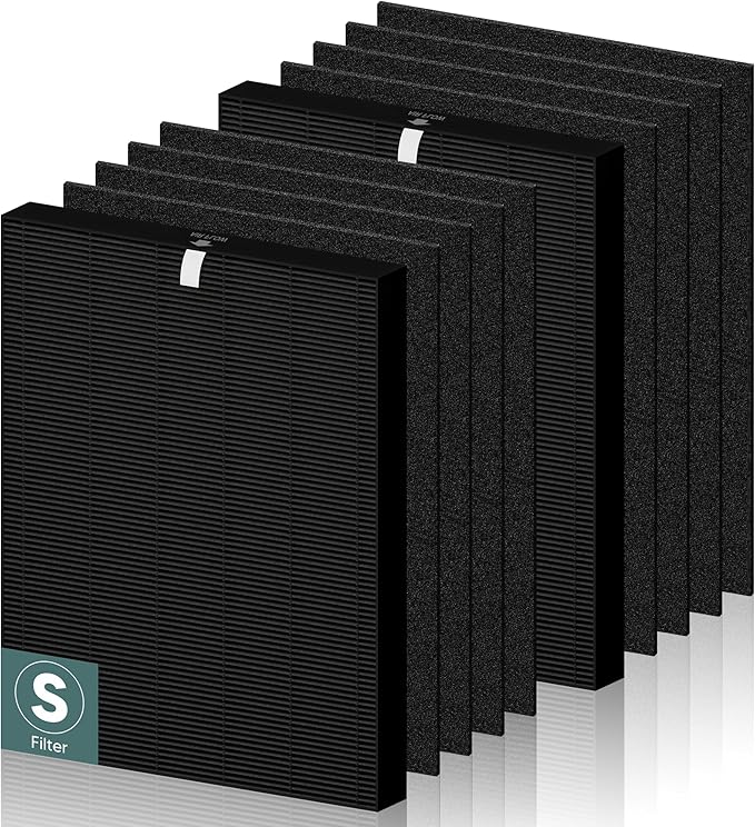 C545 True HEPA Replacement Filter S Compatible with Winix C545 Air Purifier 1712-0096-00 and 2522-0058-00, 2 x Black H13 True HEPA Filter + 8 x Black Activated Carbon Filters