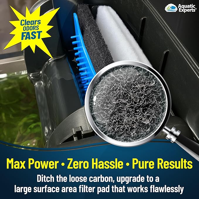 Aquarium Carbon Pad - Cut to Fit Carbon Infused Filter Pad Media for Crystal Clear Fish Tank and Ponds (24 Inch Width, 36 Inch Long)