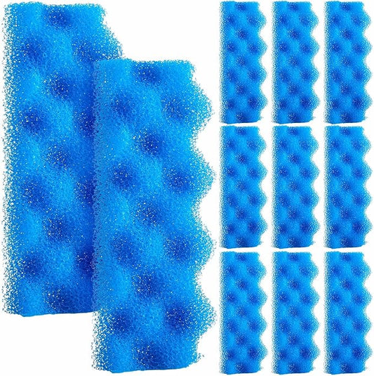 Maxcheck 10 Pcs Bio Sponge Foam Compatible with 306/307 Foam Filters Media Replacement Sponges for Aquarium Filters Fish Tank Accessories, Blue