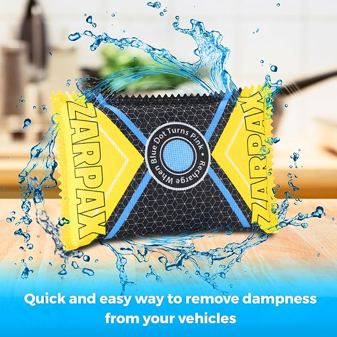 4.4 oz/125g Rechargeable Desiccant Packs Dehumidifier Bag - 12 Pack - Moisture Absorbers For Safes, Car, Bathroom, Storage - Moisture Remover Eliminates Humidity - Reusable Desiccant Bags