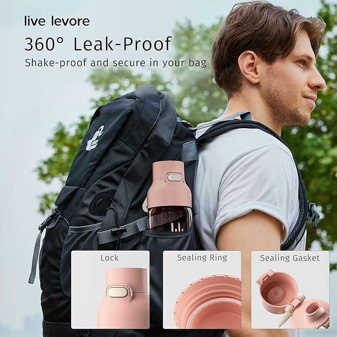 750ml Leak Proof Water Bottle with Flip Top Lid, BPA-Free USA Tritan Drink Bottle, Dishwasher Safe for Office, Outdoor & Daily Use (Coral Blush, 1 Pack)